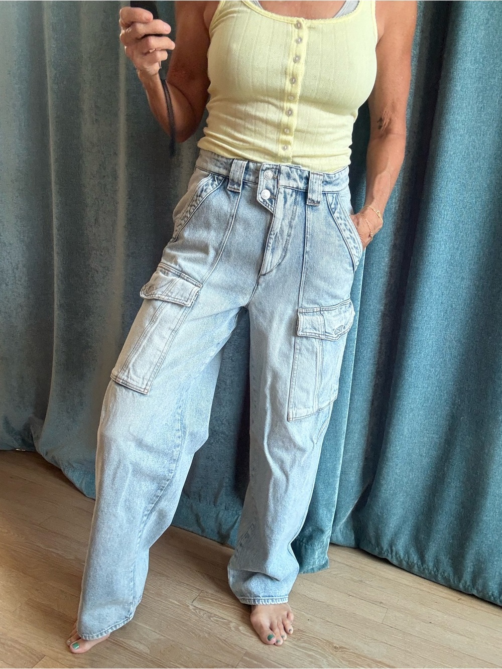 Isabel Marant Light Blue Cargo Jeans
